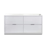 Fresca FCB8460WH-D Fresca Valencia 60" Glossy White Free Standing Double Sink Modern Bathroom Cabinet