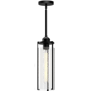 Alora PD536107MBWC BELMONT 7" PD MATTE BLACK CLEAR WATER GLASS ROD 46 3X60W E26