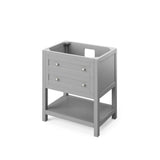 Jeffrey Alexander VKITAST30GRCQR 30" Grey Astoria Vanity, Calacatta Vienna Quartz Vanity Top, undermount rectangle bowl