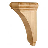 Hardware Resources COR39-2-RW 3" W x 6-1/2" D x 10" H Rubberwood Minimal Bullnose Cap Corbel
