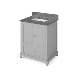 Jeffrey Alexander VKITADD30GRBOR 30" Grey Addington Vanity, Boulder Cultured Marble Vanity Top, undermount rectangle bowl