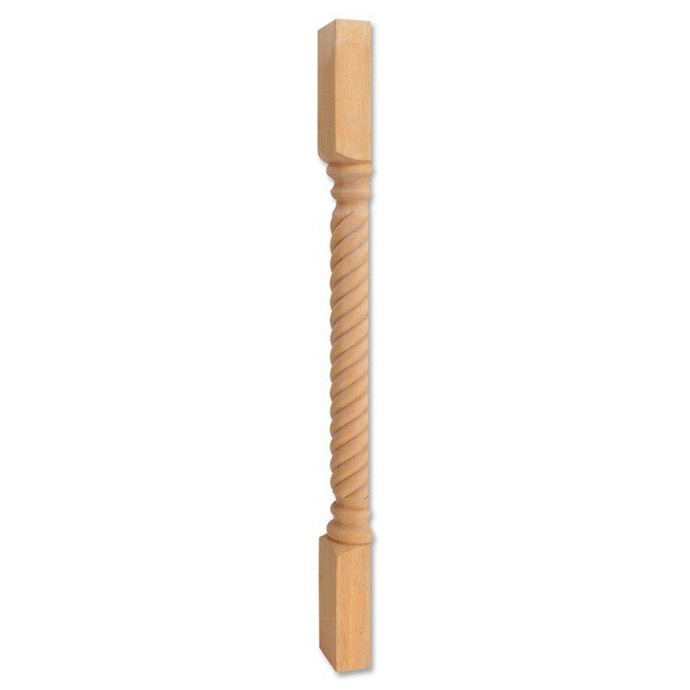 Hardware Resources P3S-RW 3-1/2" W x 1-3/4" D x 35-1/2" H Rubberwood Rope Split Post