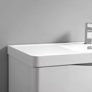 Fresca FCB9036GRG-I Fresca Tuscany 36" Glossy Gray Wall Hung Modern Bathroom Cabinet w/ Integrated Sink