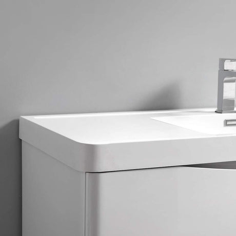Fresca FCB9036GRG-I Fresca Tuscany 36" Glossy Gray Wall Hung Modern Bathroom Cabinet w/ Integrated Sink