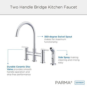 Gerber D424458SS Stainless Steel Parma Two Handle Bridge Faucet