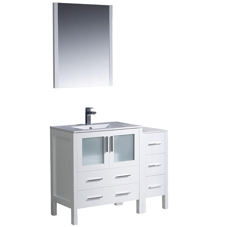 Fresca FVN62-3012GR-UNS Fresca Torino 42" Gray Modern Bathroom Vanity w/ Side Cabinet & Integrated Sink