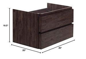 Fresca Formosa 35 inch Wall Hung Modern Bathroom Cabinet