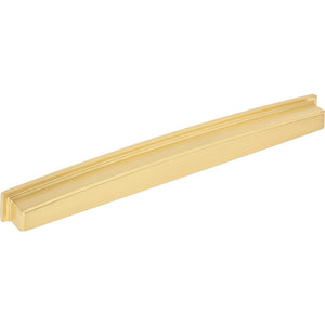 Jeffrey Alexander 141-305BG 305 mm Center Brushed Gold Square-to-Center Square Renzo Cabinet Cup Pull