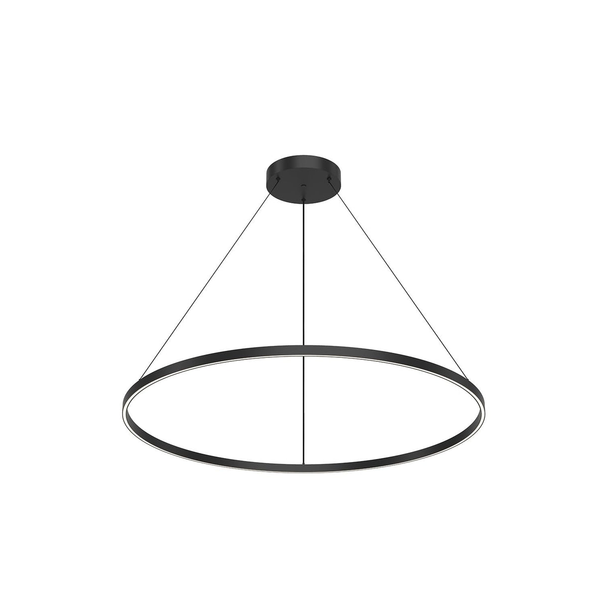 Kuzco PD87748-BK Cerchio 48" Pendant BK Aluminum Extrusion Up Down Duo Canopy 930 TRIAC 120 130W