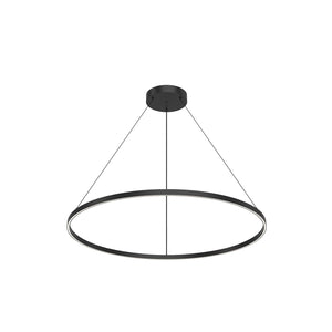 Kuzco PD87748-BK Cerchio 48" Pendant BK Aluminum Extrusion Up Down Duo Canopy 930 TRIAC 120 130W