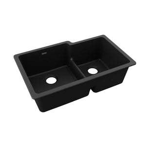 Elkay Quartz Classic ELGULBO3322BQ0 Bisque Offset 60/40 Double Bowl Undermount Sink with Aqua Divide