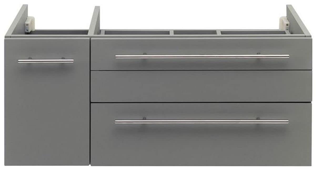Fresca FCB6136WH-VSL-R Fresca Lucera 36" White Wall Hung Vessel Sink Modern Bathroom Cabinet - Right Version