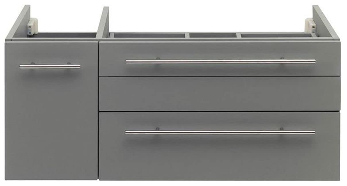 Fresca FCB6136GR-VSL-R Fresca Lucera 36" Gray Wall Hung Vessel Sink Modern Bathroom Cabinet - Right Version