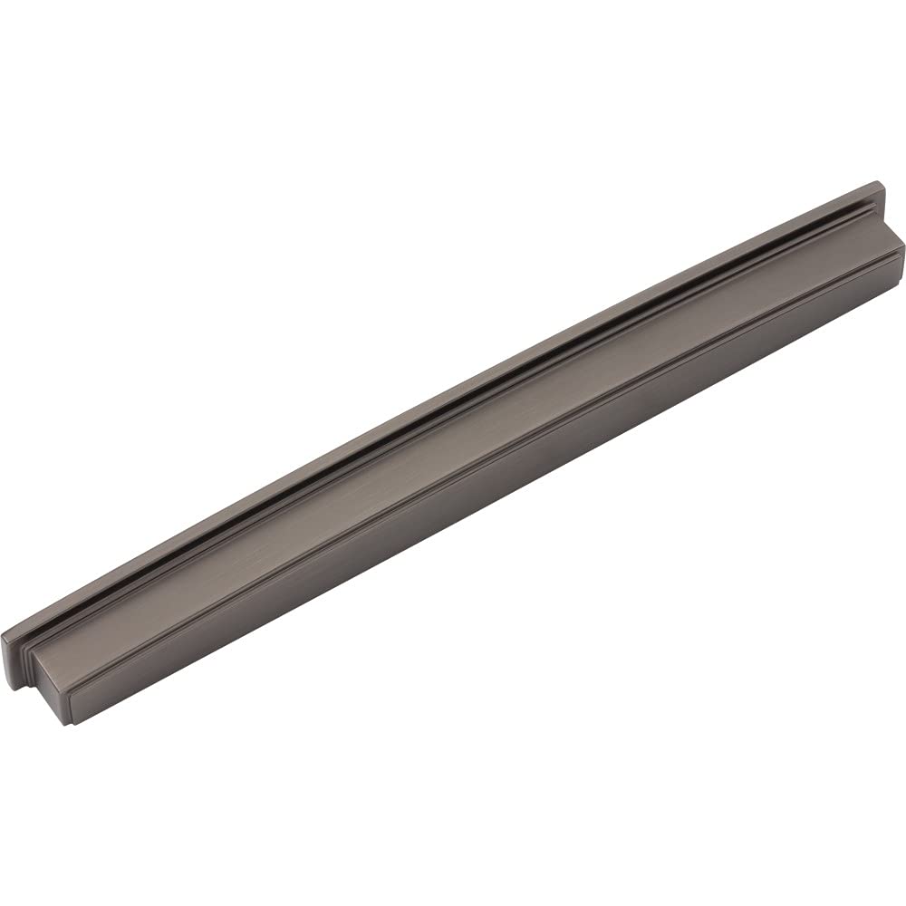 Jeffrey Alexander 141-305BNBDL 305 mm Center Brushed Pewter Square-to-Center Square Renzo Cabinet Cup Pull