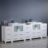 Fresca FCB62-72GO-I Fresca Torino 84" Gray Oak Modern Double Sink Bathroom Cabinets w/ Integrated Sinks