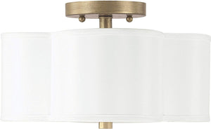 Capital Lighting 4452BG-557 Quinn 2 Light Semi-Flush Brushed Gold