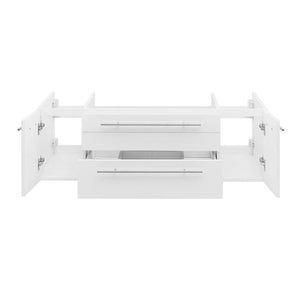 Fresca FCB6148WH-VSL-D Fresca Lucera 48" White Wall Hung Double Vessel Sink Modern Bathroom Cabinet