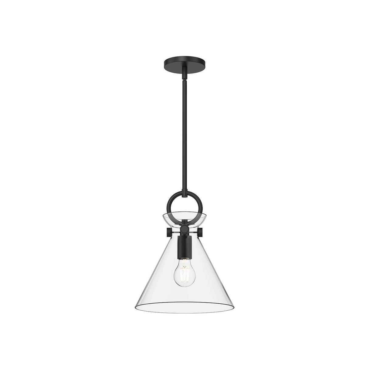 Alora PD412511MBCL EMERSON 11" PENDANT MATTE BLACK CLEAR GLASS
 E26 60W