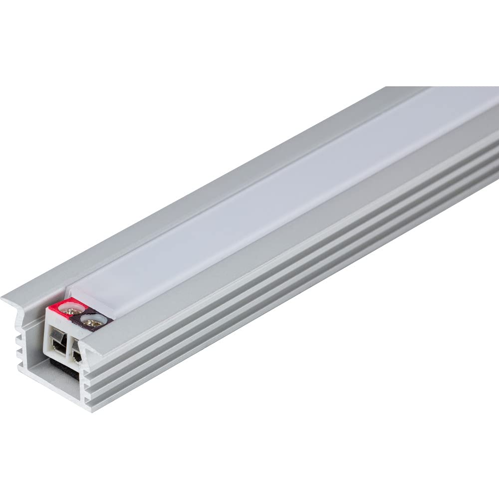 Task Lighting LR1PX24V09-02W4 6-5/8" 53 Lumens 24-volt Accent Output Linear Fixture, Fits 9" Wall Cabinet, 2 Watts, Recessed 002XL Profile, Single-white, Cool White 4000K