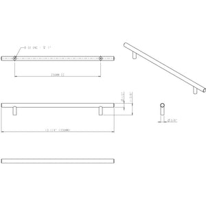 Elements 336DBB 256 mm Center-to-Center Dark Brushed Bronze Naples Cabinet Bar Pull