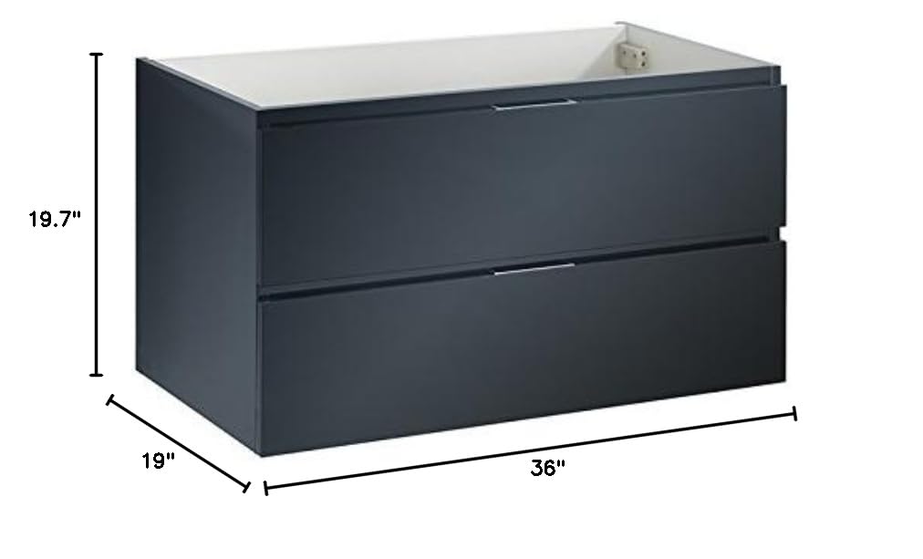 Fresca FCB8336GG Fresca Valencia 36" Dark Slate Gray Wall Hung Modern Bathroom Cabinet