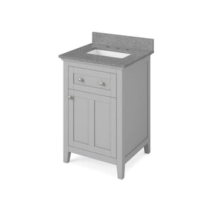 Jeffrey Alexander VKITCHA24GRSGR 24" Grey Chatham Vanity, Steel Grey Cultured Marble Vanity Top, undermount rectangle bowl