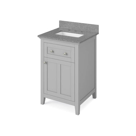 Jeffrey Alexander VKITCHA24GRSGR 24" Grey Chatham Vanity, Steel Grey Cultured Marble Vanity Top, undermount rectangle bowl