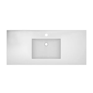 Palomar Vanity Top with Integral Bathroom Sink in Pearl Finish (Single faucet hole)