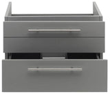 Fresca FCB6124GR-VSL Fresca Lucera 24" Gray Wall Hung Vessel Sink Modern Bathroom Cabinet