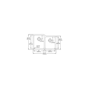 Elkay Copper ECU3120RACH Offset Double Bowl Undermount Sink
