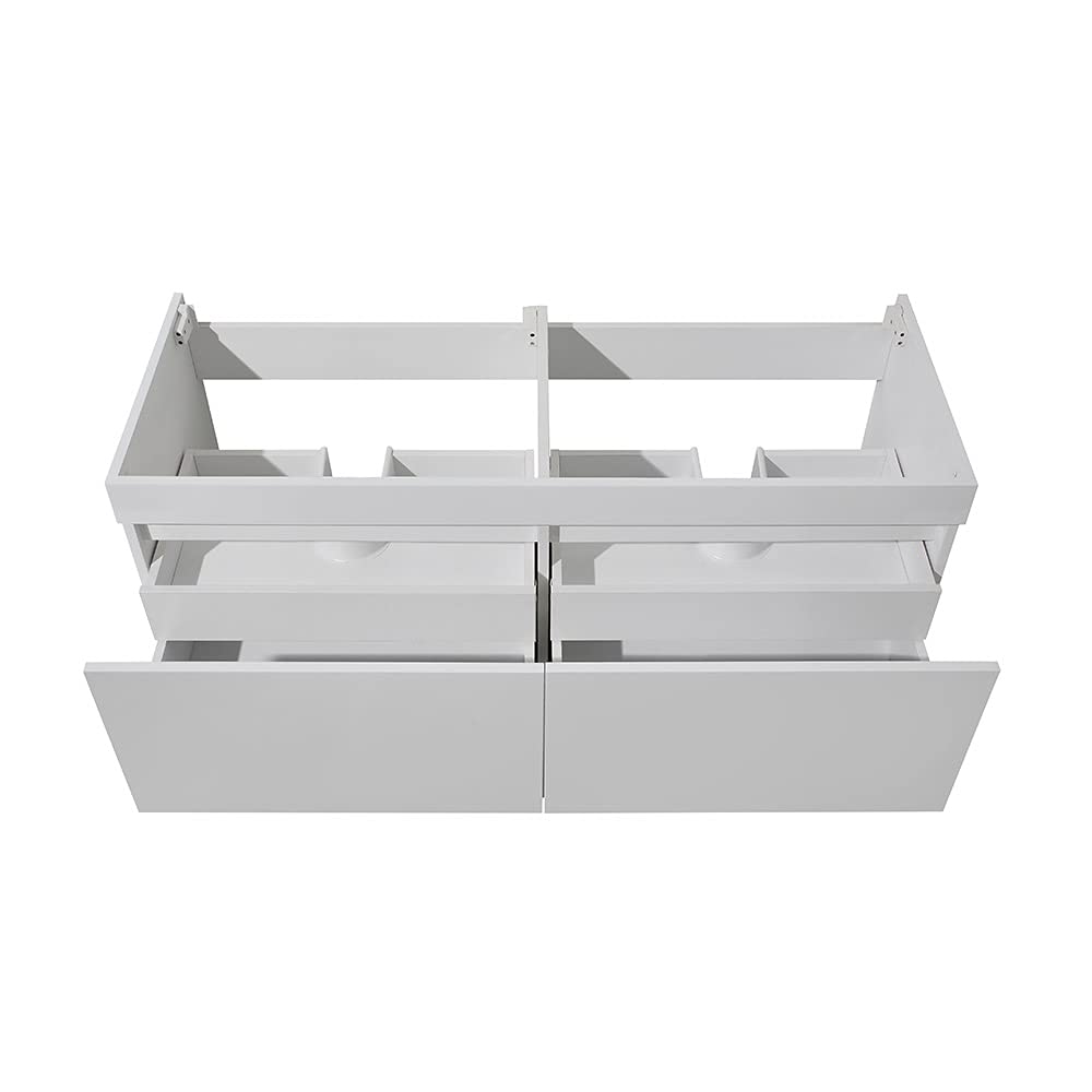 Fresca FCB8042GO Fresca Mezzo 60" Gray Oak Wall Hung Double Sink Modern Bathroom Cabinet