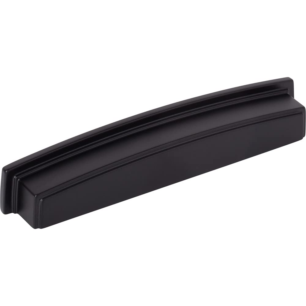 Jeffrey Alexander 141-160MB 160 mm Center Matte Black Square-to-Center Square Renzo Cabinet Cup Pull