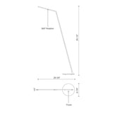 Kuzco FL25558-BK MITER 58" FL Black 120V Touch dimmer LED 3000K 90CRI 11W