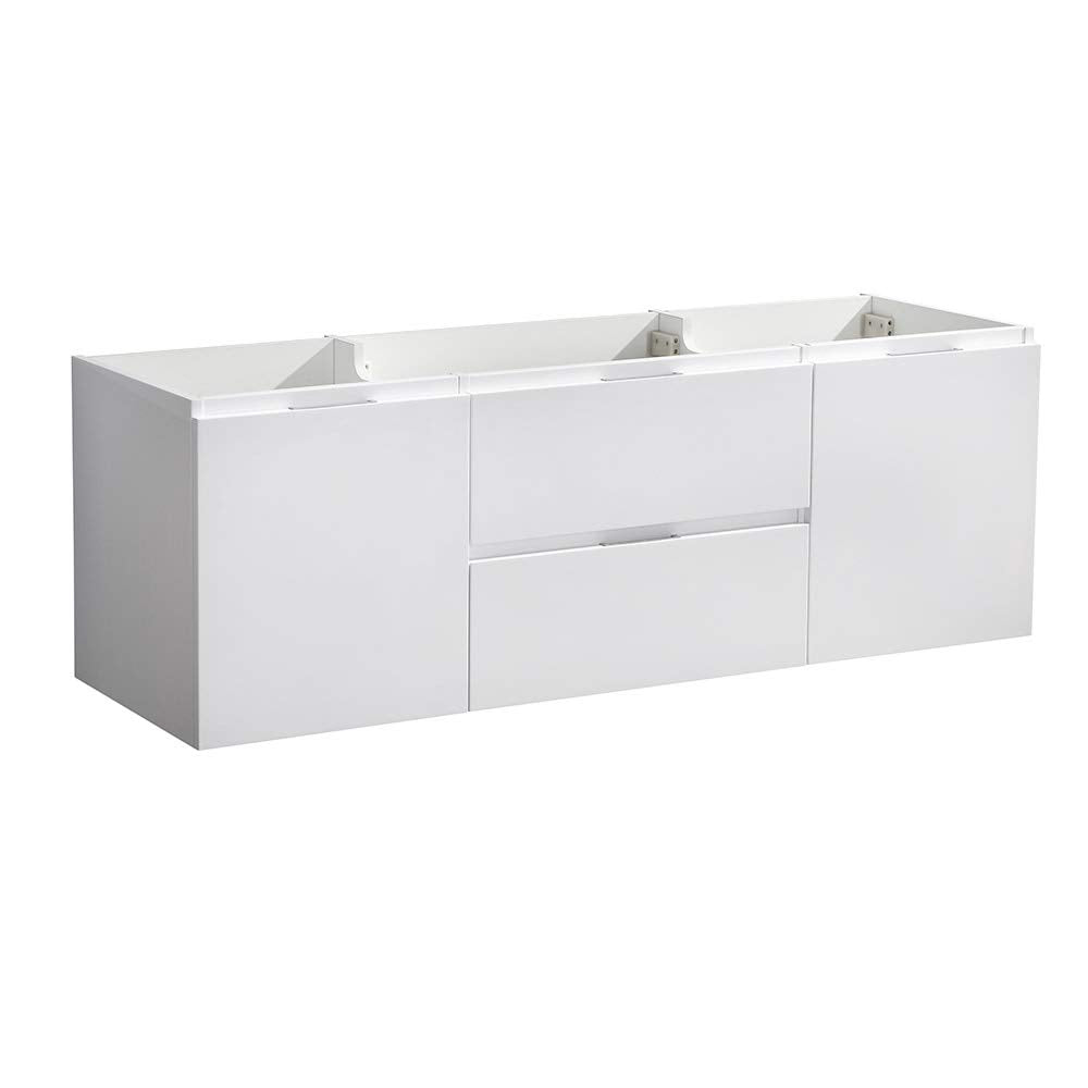 Fresca FCB8348WH Fresca Valencia 48" Glossy White Wall Hung Single Sink Modern Bathroom Cabinet