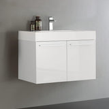 Fresca FCB8089GO-I Fresca Vista 30" Gray Oak Wall Hung Modern Bathroom Cabinet w/ Integrated Sink