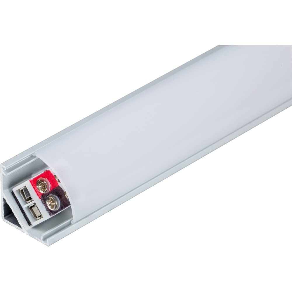 Task Lighting LS4P324V27-08W3 24-3/8" 650 Lumens 24-volt High Output Linear Fixture, Fits 27" Wall Cabinet, 8 Watts, Angled 003 Profile, Single-white, Soft White 3000K