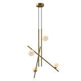 Kuzco CH89832-BG/GO AMARA 32" CHANDELIER BRUSHED GOLD TRANSITION GLOSSY OPAL GLASS 120" WIRE 120V TRIAC/ELV LED 3000K 90CRI 21W