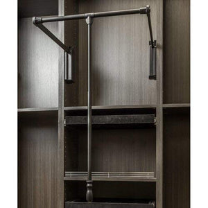 Hardware Resources 1532SC-BLK Black Heavy-Duty 45 Pound Capacity Soft-close Expandable Wardrobe Lift for 33" - 48" Openings