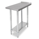 John Boos EFT8-3612SSK Riser Top Filler Table, 1-1/2" Rear Turned Up Riser, With Stainless Steel Base & Adjustable Undershelf, 36" Wide (EFT8-SSK)