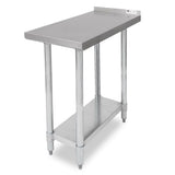 John Boos EFT8-3012SSK Riser Top Filler Table, 1-1/2" Rear Turned Up Riser, With Stainless Steel Base & Adjustable Undershelf, 30" Wide (EFT8-SSK)