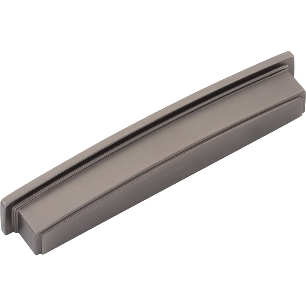 Jeffrey Alexander 141-160BNBDL 160 mm Center Brushed Pewter Square-to-Center Square Renzo Cabinet Cup Pull