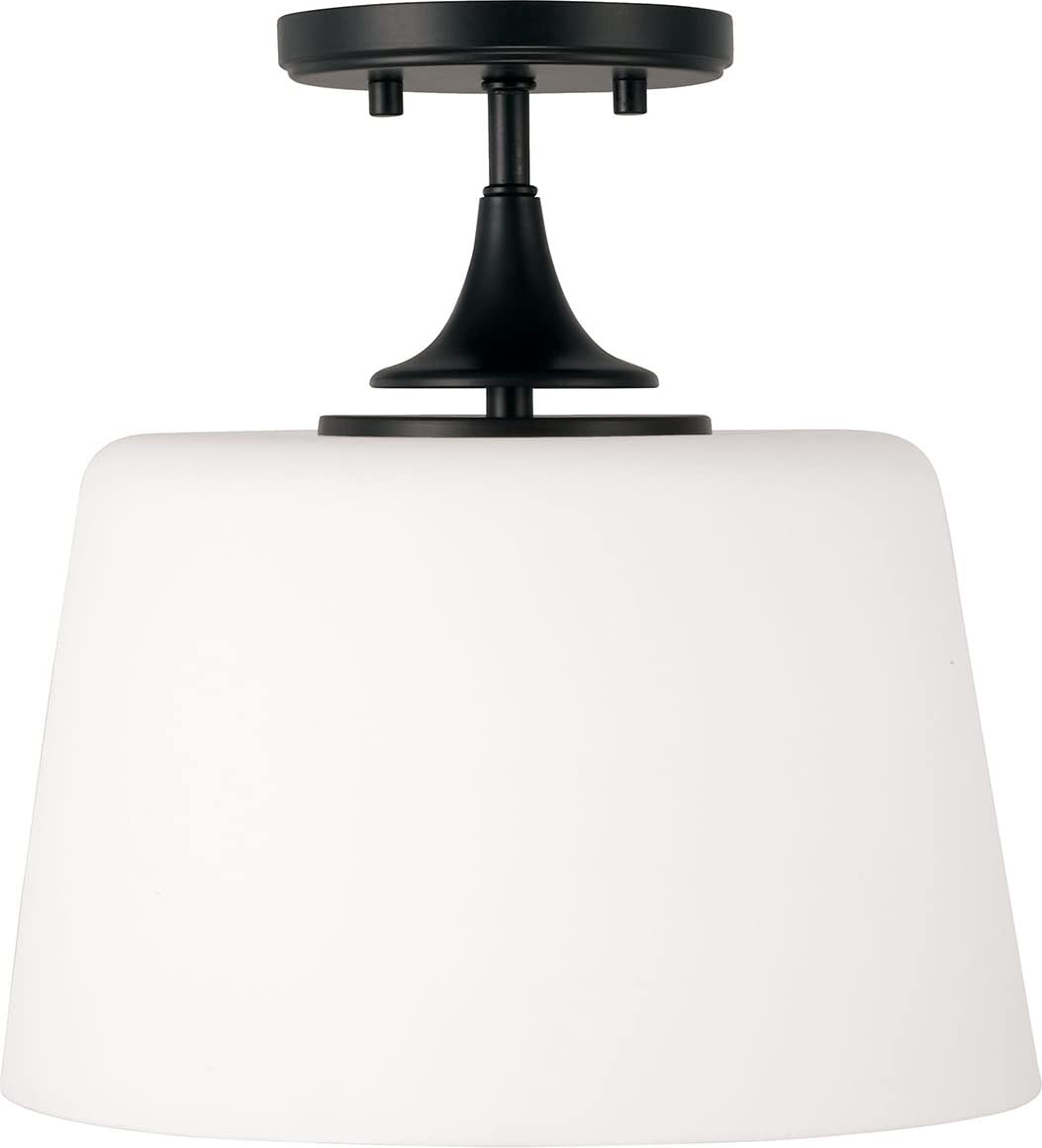 Capital Lighting 248911MB Presley 1 Light Dual Mount Semi-Flush/Pendant Matte Black