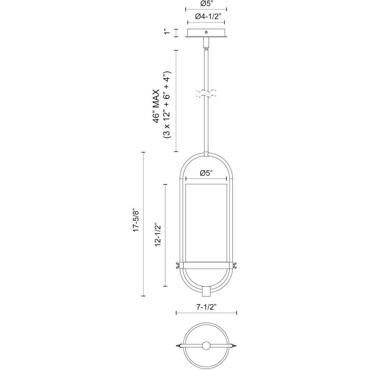 Alora PD539018AGCL CYRUS 8" PD AGED BRASS CLEAR GLASS ROD 46 1X60W E26