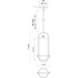 Alora PD539018AGCL CYRUS 8" PD AGED BRASS CLEAR GLASS ROD 46 1X60W E26