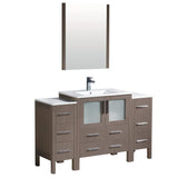 Fresca FVN62-123012GR-UNS Fresca Torino 54" Gray Modern Bathroom Vanity w/ 2 Side Cabinets & Integrated Sink