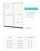 Milano Double Sliding Shower Door, 60 in.W x 74 in.H Framed Shower Door 5/16"(8mm) Clear Tempered Glass, 18 inch Pull Handle, Stainless Steel Hardware, Matte Black Finished