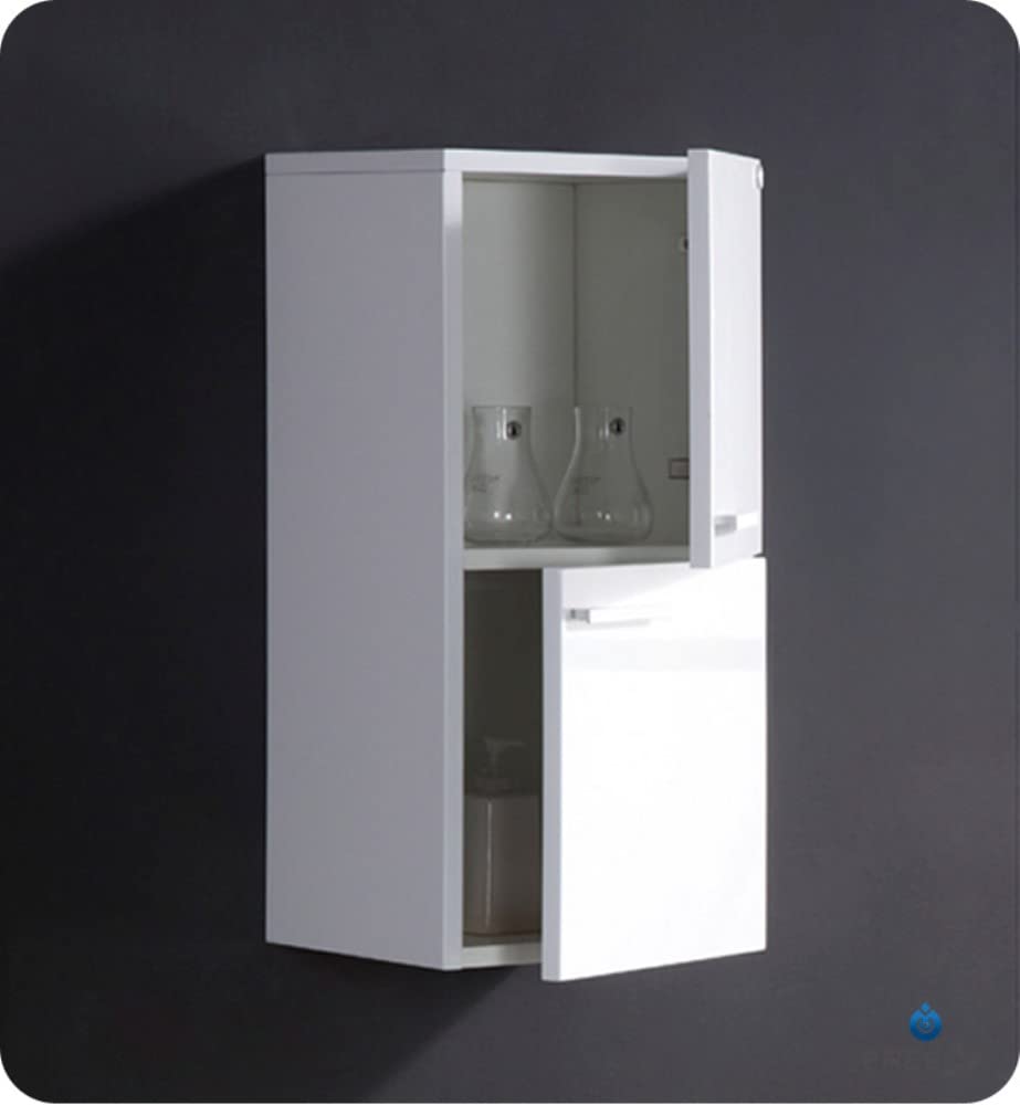 Fresca FST8091WH Fresca White Bathroom Linen Side Cabinet w/ 2 Storage Areas