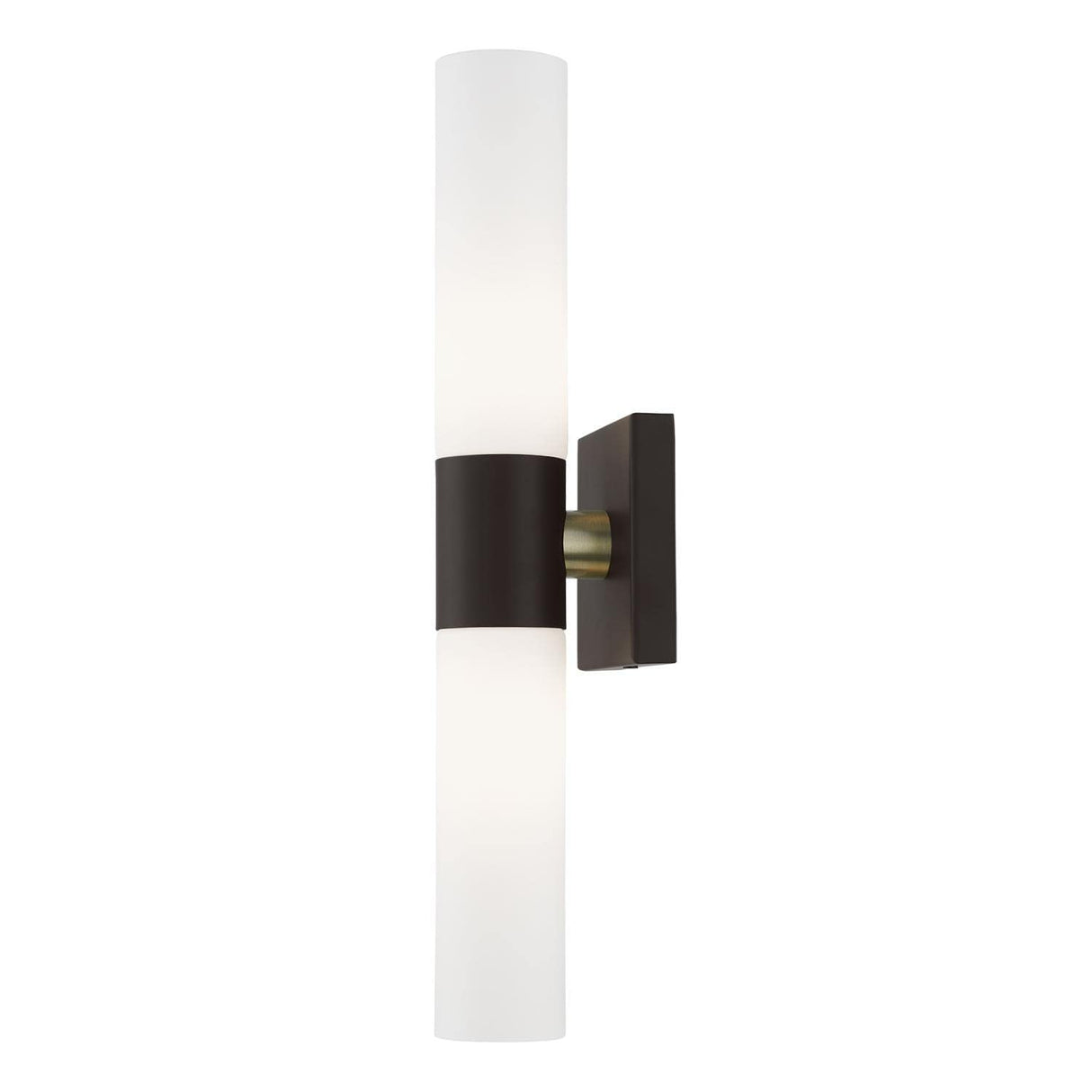Aero 2 Light Wall Sconce in Bronze with Antique Brass Accent (10102-07)