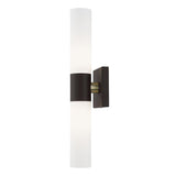 Aero 2 Light Wall Sconce in Bronze with Antique Brass Accent (10102-07)