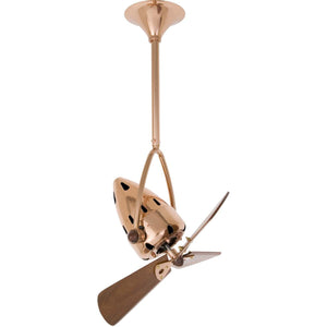 Matthews Fan JD-CP-WD Jarold Direcional ceiling fan in Polished Copper finish with solid sustainable mahogany wood blades.